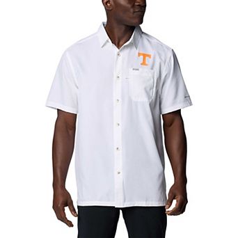 Men's Columbia White Tennessee Volunteers PFG Slack Tide�� Omni-Shade�� Button-Up Camp Shirt