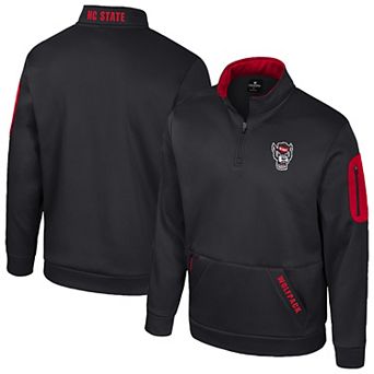 Men's Colosseum Black NC State Wolfpack Mainframe Quarter-Zip Fleece Jacket