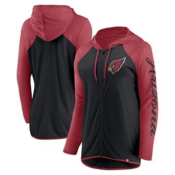Women's Fanatics Black/Cardinal Arizona Cardinals Script Full-Zip Hoodie