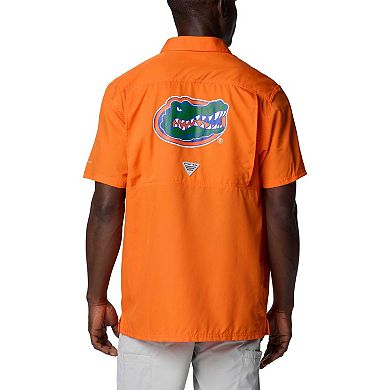 Men's Columbia Orange Florida Gators PFG Slack Tide Omni-Shade Button-Up Camp Shirt