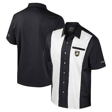 Men's Colosseum Black Army Black Knights Strike Bowling Button-Up Shirt