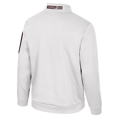 Men's Colosseum White Mississippi State Bulldogs Mainframe Quarter-Zip Fleece Jacket