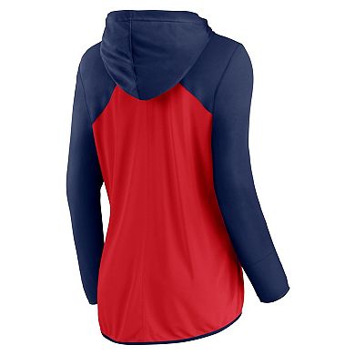 Women's Fanatics Red/Navy New England Patriots Script Full-Zip Hoodie