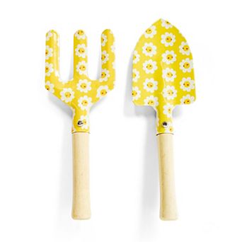 GOGO Garden Kids 2 pc Carbon Steel Rake and Shovel with Wood Handle Set