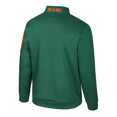 Men's Colosseum Green Miami Hurricanes Mainframe Quarter-Zip Fleece Jacket
