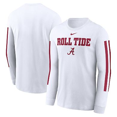 Men's Nike White Alabama Crimson Tide Local Spirit Slogan Long Sleeve T-Shirt