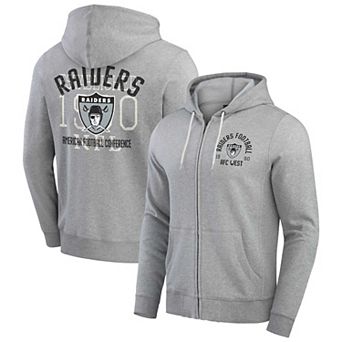 Men's Darius Rucker Collection by Fanatics Heather Gray Las Vegas Raiders Vintage Stripe Full-Zip Hoodie