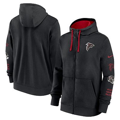 Men s Nike Black Atlanta Falcons Club Full Zip Hoodie Jacket