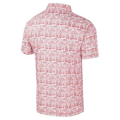 Men's Colosseum Red Louisville Cardinals It's Time! Allover Print Polo