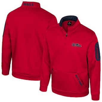 Men's Colosseum Red Ole Miss Rebels Mainframe Quarter-Zip Fleece Jacket