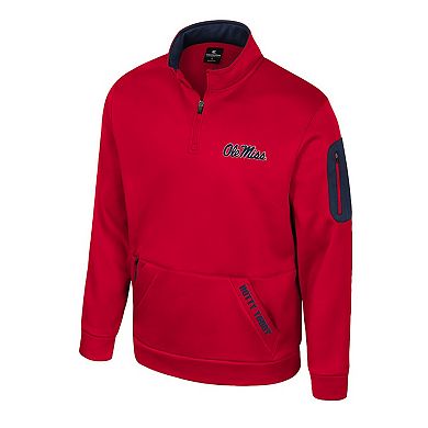 Men's Colosseum Red Ole Miss Rebels Mainframe Quarter-Zip Fleece Jacket