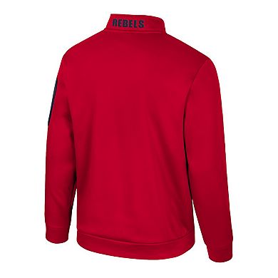 Men's Colosseum Red Ole Miss Rebels Mainframe Quarter-Zip Fleece Jacket