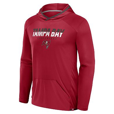 Men's Fanatics Red Tampa Bay Buccaneers Transitional Defender Hoodie Long Sleeve T-Shirt