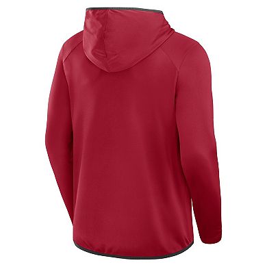 Men's Fanatics Red Tampa Bay Buccaneers Transitional Defender Hoodie Long Sleeve T-Shirt