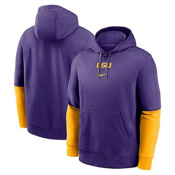 Men's Nike Purple/Gold LSU Tigers Sideline Club Pullover Hoodie