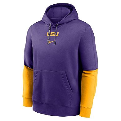Men's Nike Purple/Gold LSU Tigers Sideline Club Pullover Hoodie