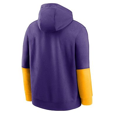 Men's Nike Purple/Gold LSU Tigers Sideline Club Pullover Hoodie
