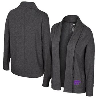 Women's Colosseum Charcoal Kansas State Wildcats��Dash Cardigan