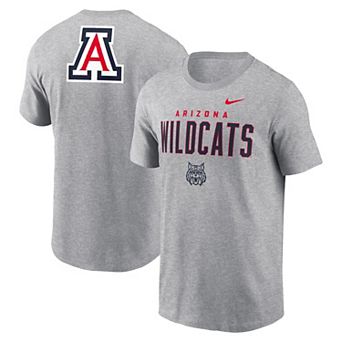 Men's Nike Heather Gray Arizona Wildcats Campus 2-Hit Primary Mascot T-Shirt