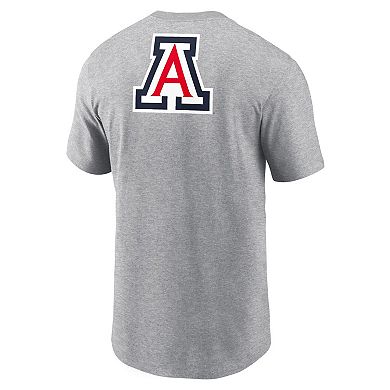 Men's Nike Heather Gray Arizona Wildcats Campus 2-Hit Primary Mascot T-Shirt