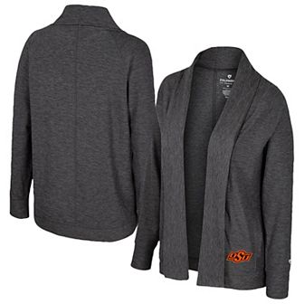 Women's Colosseum Charcoal Oklahoma State Cowboys��Dash Cardigan