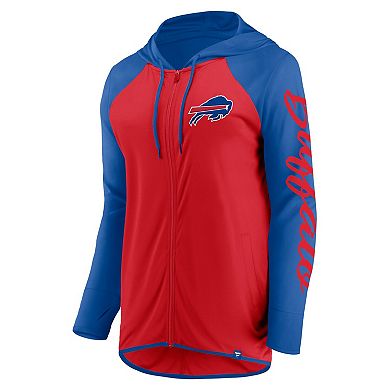 Women's Fanatics Red/Royal Buffalo Bills Script Full-Zip Hoodie