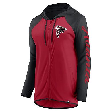 Women's Fanatics Red/Black Atlanta Falcons Script Full-Zip Hoodie