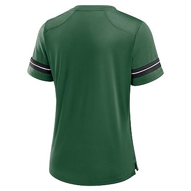Women's Fanatics Green New York Jets Play Script Lace-Up T-Shirt