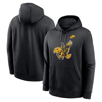 Men's Nike Black Iowa Hawkeyes Legacy Logo Club Fleece Pullover Hoodie