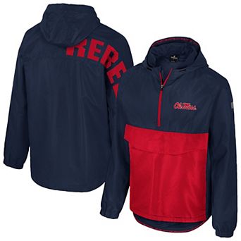 Men's Colosseum Navy Ole Miss Rebels Reloaded Anorak Half-Zip Jacket