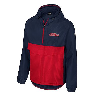 Men's Colosseum Navy Ole Miss Rebels Reloaded Anorak Half-Zip Jacket