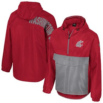 Men's Colosseum Crimson Washington State Cougars Reloaded Anorak Half-Zip Jacket