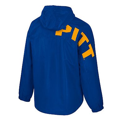 Men's Colosseum Royal Pitt Panthers Reloaded Anorak Half-Zip Jacket