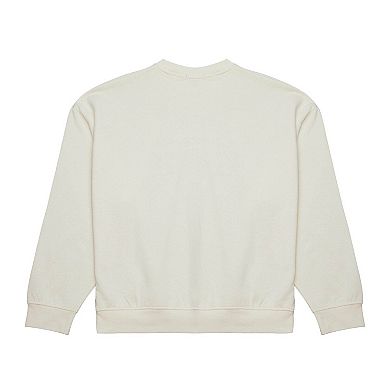 Women's Mitchell & Ness Cream Seattle Seahawks Throwback Logo 3.0 Pullover Sweatshirt