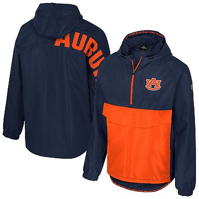 Men's Colosseum Navy Auburn Tigers Reloaded Anorak Half-Zip Jacket