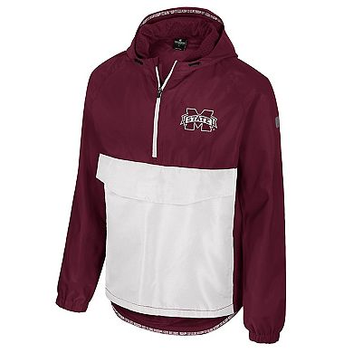 Men's Colosseum Maroon Mississippi State Bulldogs Reloaded Anorak Half-Zip Jacket