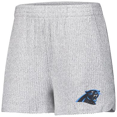 Women's Concepts Sport Gray Carolina Panthers Juniper Long Sleeve Hoodie Top & Shorts Set