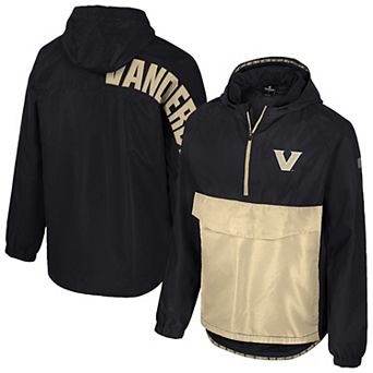 Men's Colosseum Black Vanderbilt Commodores Reloaded Anorak Half-Zip Jacket