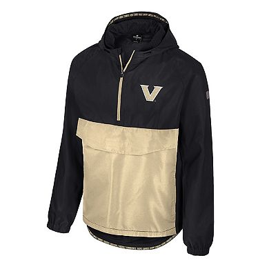 Men's Colosseum Black Vanderbilt Commodores Reloaded Anorak Half-Zip Jacket