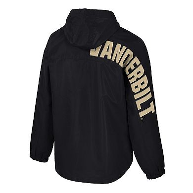 Men's Colosseum Black Vanderbilt Commodores Reloaded Anorak Half-Zip Jacket