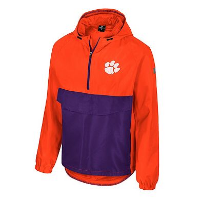 Men's Colosseum Orange Clemson Tigers Reloaded Anorak Half-Zip Jacket