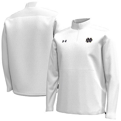 Men s Under Armour White Notre Dame Fighting Irish Motivate Quarter Zip Performance Jacket