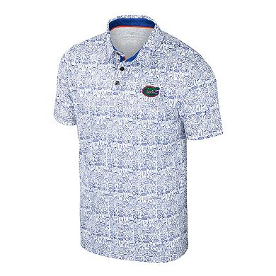 Men's Colosseum Royal/White Florida Gators Big & Tall Allover Polo