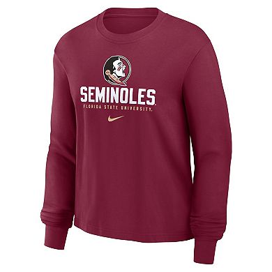Women's Nike Garnet Florida State Seminoles Primetime University Boxy Long Sleeve T-Shirt
