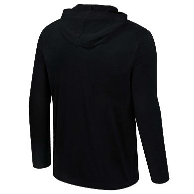 Men's Colosseum Black Wisconsin Badgers Color Pop Active Blend 2-Hit Long Sleeve Hooded T-Shirt