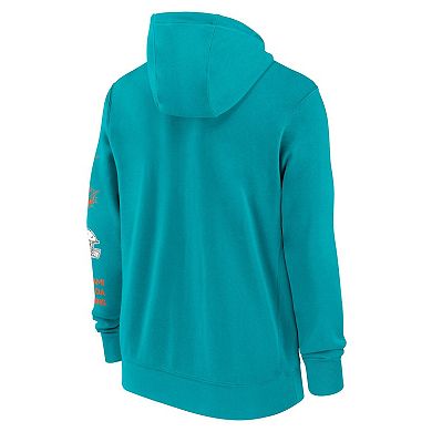 Men's Nike Aqua Miami Dolphins Club Full-Zip Hoodie Jacket