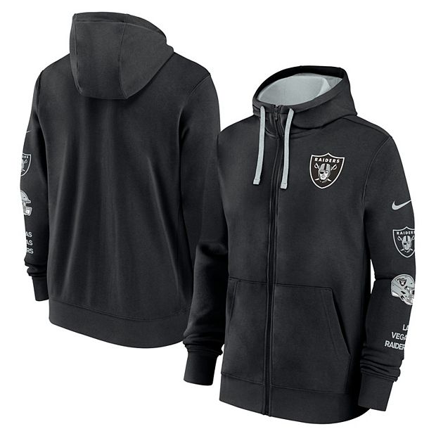 Men s Nike Black Las Vegas Raiders Club Full Zip Hoodie Jacket