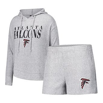 Women's Concepts Sport Gray Atlanta Falcons Juniper Long Sleeve Hoodie Top & Shorts Set