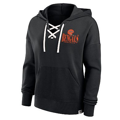 Women's Fanatics Black Cincinnati Bengals Blitz Left Lace-Up Pullover Hoodie