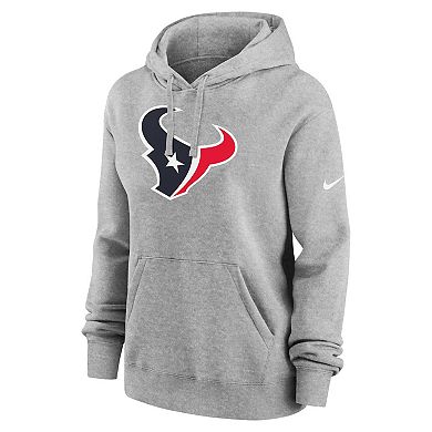 Women's Nike Heather Charcoal Houston Texans Club Fleece Pullover Hoodie